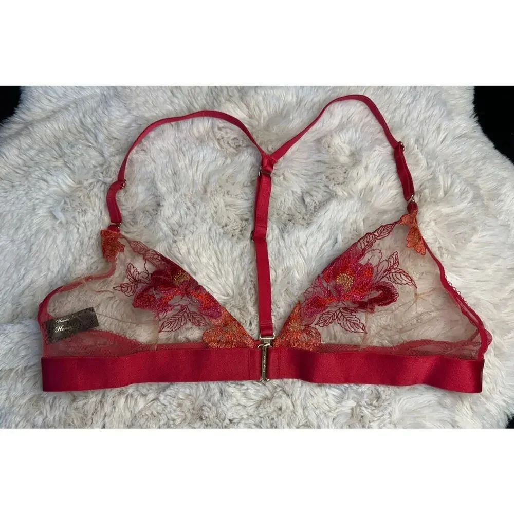 Honey Birdette CHRISTINE❤️ Red Lace Bralette Medium - Picture 2 of 5
